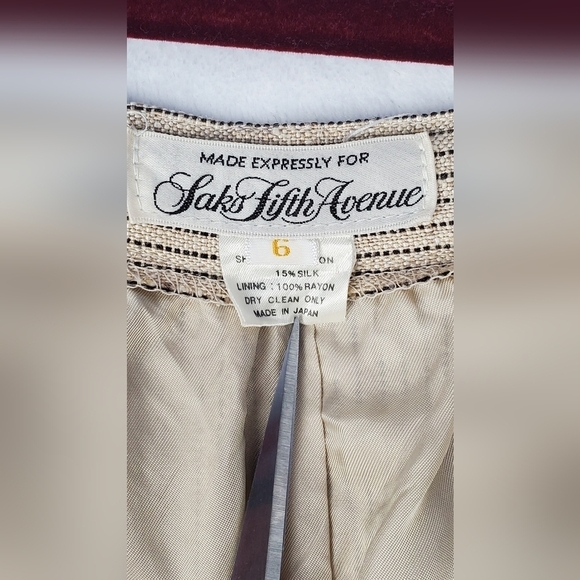 Saks Fifth Avenue Silk Rayoun Office Career BUSINESS Women's Skirt  Suit Size 6 - Picture 10 of 13